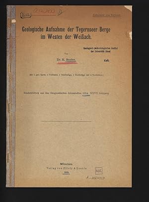 Immagine del venditore per Geologische Aufnahme der Tegernseer Berge im westen der Weiach. Sonderabdruck aus den Geognostischen Jahresheften 1914. XXVII. Jahrgang. venduto da Antiquariat Bookfarm