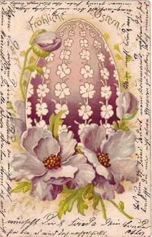 Fröhliche Ostern. Farbige Postkarte. Abgestempelt Torgau 12.04.1903.