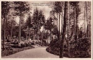Bild des Verkufers fr Bad Aachen. Heldenfriedhof mit Bismarcksule im Stadtwald. Ansichtskarte in Lichtdruck, ungelaufen. zum Verkauf von Antiquariat Heinz Tessin