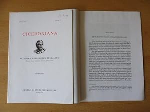 Image du vendeur pour 2 TITELN v. H. SOLIN : "LE ISCRIZIONI PALEOCRISTIANE DI AVELLINO" S. 470-484 mit 3 Abb. aus EPIGRAFIA ROMANA IN AERA ADRIATICA (G. Paci), Roma 1998 // "APPUNTI SULL`ONOMASTICA CICERONIANA" S. 69-80 aus CICERONIANA Colloqium 1997. Sonderdruck - Estratto - Extraits. mis en vente par Antiquariat am Ungererbad-Wilfrid Robin