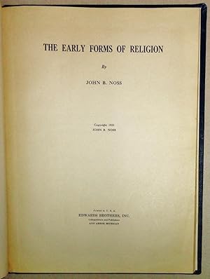 Seller image for The Early Forms of Religion for sale by DogStar Books