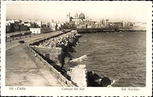 Bild des Verkufers fr Ansichtskarte / Postkarte Cdiz Andalusien Spanien, Campo del Sur, Teilansicht von Stadt, Wasserpartie zum Verkauf von akpool GmbH