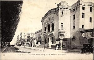 Immagine del venditore per Ansichtskarte / Postkarte Tunis Tunesien, Avenue Jules Ferry, Theatre Municipal venduto da akpool GmbH