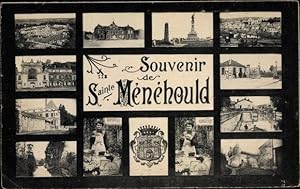 Passepartout Wappen Ansichtskarte / Postkarte Sainte Menehould Marne, Miniaturansichten