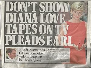 Transcript of TV Programme re Tapes Made By Diana, Princess of Wales. Cutttings of Articles from ...