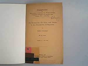 Bild des Verkufers fr Die Synonyma fr Kinn und Stirne in den Mundarten Altbayerns. Sitzungsberichte der Bayerischen Akademie der Wissenschaften. Philosophisch- philologische und historische Klasse, Jg. 1927, 4. Abhandlung) . zum Verkauf von Antiquariat Bookfarm