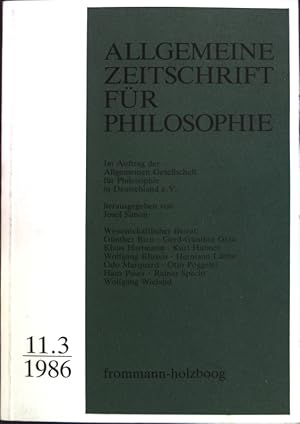 Imagen del vendedor de Bruno Baron von Freytag Lringhoff-Neues System der Logik; in: Heft 11.3/1986 Allgemeine Zeitschrift fr Philosophie; Hrsg. Allgemeine Gesellschaft fr Philosophie in Deutschland e. V.; a la venta por books4less (Versandantiquariat Petra Gros GmbH & Co. KG)