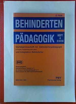 Bild des Verkufers fr Behindertenpdagogik, Heft 4 / 2008. Vierteljahrsschrift fr Behindertenpdagogik in Praxis, Forschung und Lehre und Integration Behinderter. Wolfgang Jantzen: in welcher Weise knnen und sollen die Neurowissenschaften fr die Entwicklung der Pdagogik Bedeutung haben?; Erwin Reichmann-Rohr: zwischen Reichsgrndung und Novemberrevolution: die pdagogische Probe eines preuischen Volksschullehrers; etc. zum Verkauf von biblion2