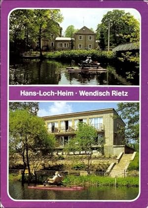 Ansichtskarte / Postkarte Wendisch Rietz im Kreis Oder Spree, Blick zum Hans Loch Heim, Tretboote
