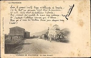 Seller image for Ansichtskarte / Postkarte Poemes de Provence, Jean Aicard, Gedicht, Ortspartie, Transportkarren for sale by akpool GmbH