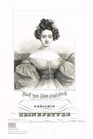 Fräulein Heinefetter. Halbfigur en face. Stahlstich von Stöber nach Grevedon um 1840
