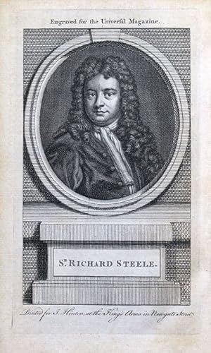 SIR RICHARD STEELE, Writer & Politician, original antique portrait print 1763