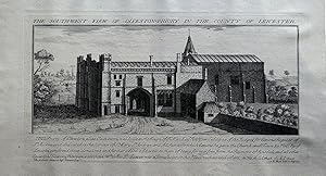 LEICESTER OWSTON ABBEY ST ANDREWS CHURCH Bucks Views Large Antique Print 1730