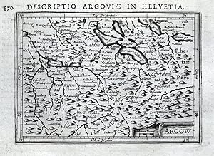 Antique Map SWITZERLAND, BERN, LUCERNE, ALTDORF, SPIEZ, BERTIUS original 1618