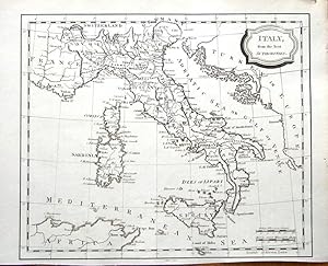 Antique Map ITALY, Barlow Copper Engraved c 1806