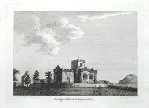 WALES,CAERNARVONSHIRE, LLANDYGAI CHURCH, Hooper Grose Antique Print 1786