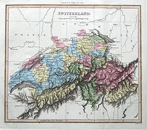 Antique Map SWITZERLAND, Thomson,Walker original hand coloured 1816