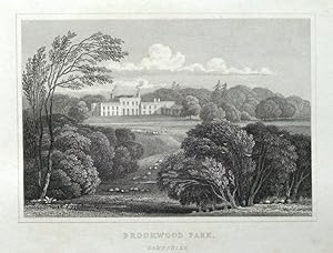 BROOKWOOD PARK, Nr.ALRESFORD, HAMPSHIRE original antique print 1831