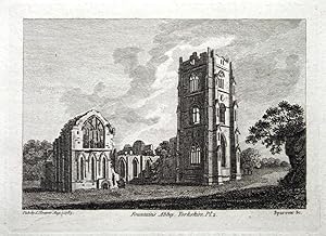 YORKSHIRE, FOUNTAINS ABBEY Plate2, ALDFIELD, RIPON , Hooper Antique Print 1785