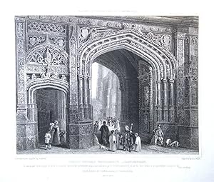 CANTERBURY CATHEDRAL CHRIST CHURCH GATE HOUSE, Antique Print 1829