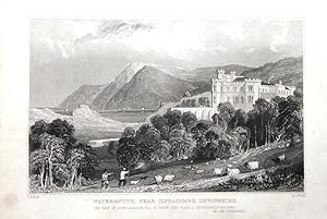 DEVON, WATERMOUTH BAY & CASTLE ,COMBE MARTIN, Allom Antique Print 1830