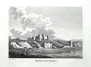 WALES, RHUDDLAN CASTLE, DENBIGHSHIRE, Hooper Antique Print 1773