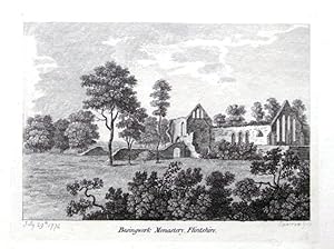 WALES, BASINGWERK ABBEY, FLINTSHIRE, Hooper Antique Print 1774