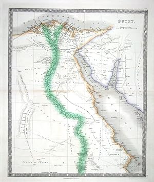 Antique Map EGYPT, Teesdale Original Hand Coloured 1841