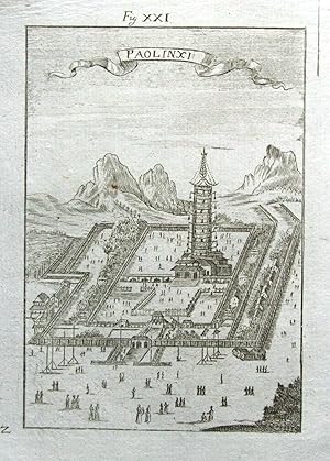 CHINA, PAOLINXI, MING XIAOLING ,NANKING,NANJING,Allain Mallet Antique Print 1719