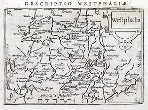 Antique Map GERMANY, WESTPHALIA, WESTFALEN, OSNABRUCK BERTIUS. original 1606