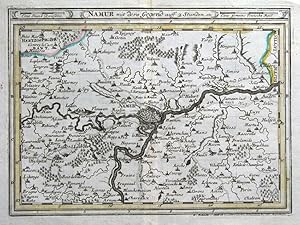 Antique Map NAMUR, BELGIUM, Bodenehr original c1705