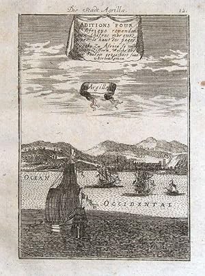 ALGIERS, ALGER. ALGERIA, BARBARY COAST, AFRICA Mallet orig. antique print 1719