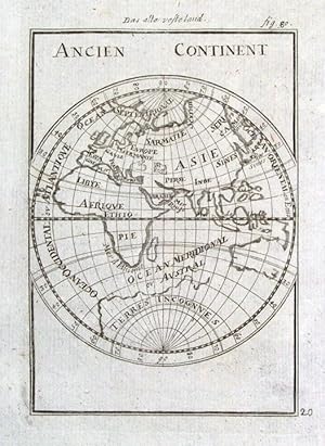 Antique Map EASTERN HEMISPHERE, OLD WORLD, ANCIEN CONTINENT, Mallet original 1719