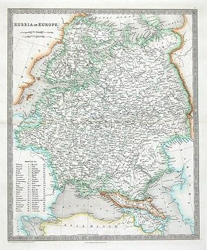 Antique Map RUSSIA, POLAND, ESTONIA, LATVIA, LITHUANIA, Teesdale original 1841