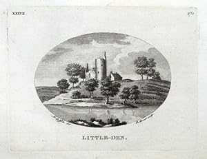 LITTLEDEAN TOWER, MAXTON, MELROSE, SCOTLAND, Pennant original antique print 1776