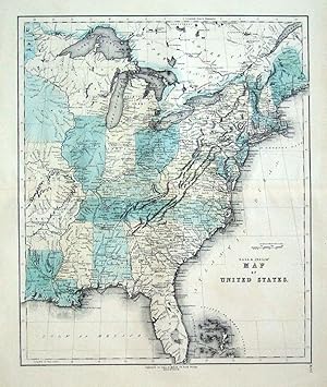 Antique Map UNITED STATES OF AMERICA, Gall & Inglis original c1850