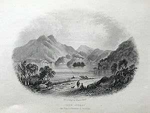 SCOTLAND LOCH ACHRAY BEN VENUE Original Steel Engraved Antique Print c 1870