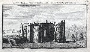 WALES PEMBROKESHIRE PICTON CASTLE Original Antique Copper Engraved Print 1770