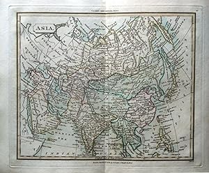 Antique Map ASIA Original Hand Coloured CONTINENT OF ASIA 1825