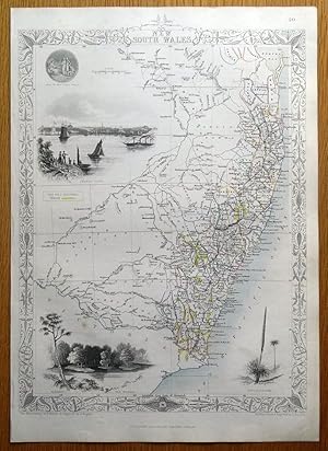 Antique Map NEW SOUTH WALES, AUSTRALIA, RAPKIN & TALLIS original c1850