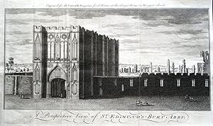 SUFFOLK BURY ST EDMUNDS ABBEY Original Antique Copper Engraved Print 1759