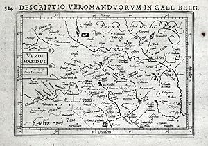 Antique Map CAMBRAI, PERONNE, GUISE, FRANCE, BERTIUS original 1618