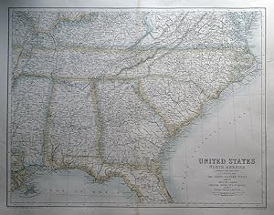 Antique Map UNITED STATES OF NORTH AMERICA, S.E. STATES Fullarton original c1860