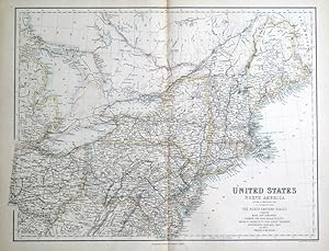 Antique Map UNITED STATES NORTH AMERICA, NORTH EAST USA Fullarton original c1860