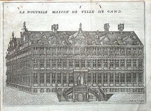 BELGIUM,FLANDERS, GHENT, TOWN HALL, STADHUIS Francois Foppen Antique Print 1720