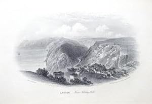 DEVON , LYNTON, HOLIDAY HILL,Townsend, Besley Antique Print c 1860