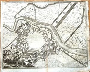 FLANDERS, GRAVELINES, Francois Foppen Antique Fortified Town Map 1720