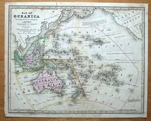 Antique Map AUSTRALIA, MALAYSIA,OCEANICA, POLYNESIA 1839