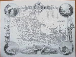 Antique Map BERKSHIRE, Thomas Moule County Map c1850