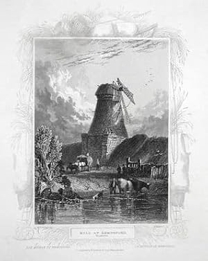 GLOUCESTERSHIIRE, KEMPSFORD MILL, Antique Print c1840